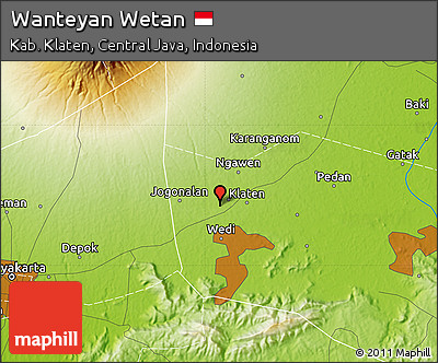 Physical Map of Wanteyan Wetan