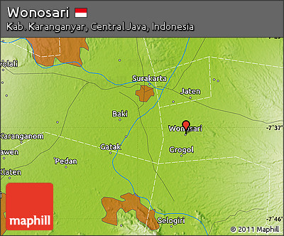 Physical Map of Wonosari