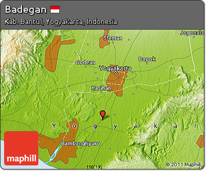 Physical Map of Badegan