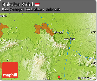 Physical Map of Bakalan Kidul