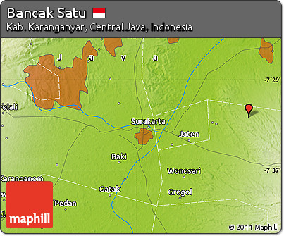 Physical Map of Bancak Satu