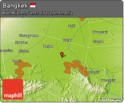 Physical Map of Bangkek