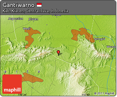 Physical Map of Gantiwarno
