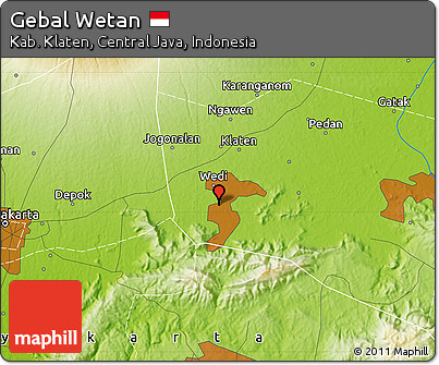 Physical Map of Gebal Wetan