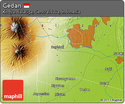 Physical Map of Gedan