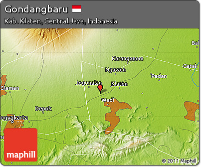 Physical Map of Gondangbaru