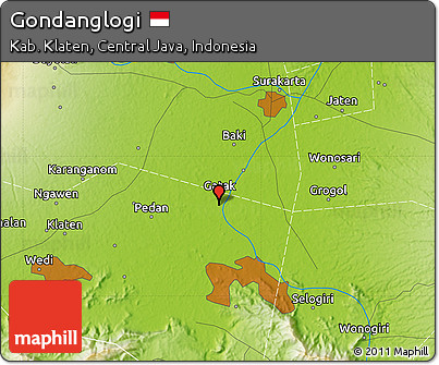 Physical Map of Gondanglogi