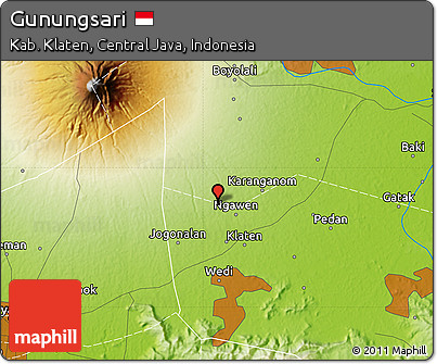 Physical Map of Gunungsari
