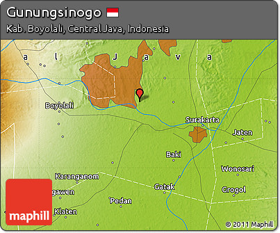 Physical Map of Gunungsinogo
