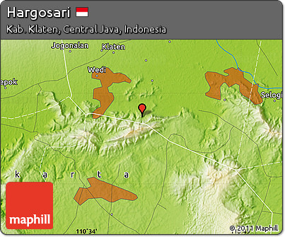 Physical Map of Hargosari