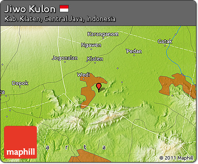 Physical Map of Jiwo Kulon