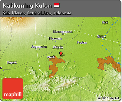 Physical Map of Kalikuning Kulon