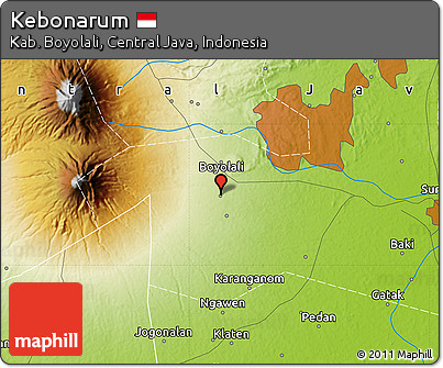 Physical Map of Kebonarum