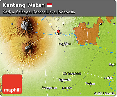 Physical Map of Kenteng Wetan