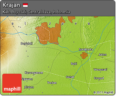 Physical Map of Krajan