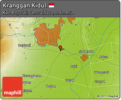 Physical Map of Kranggan Kidul