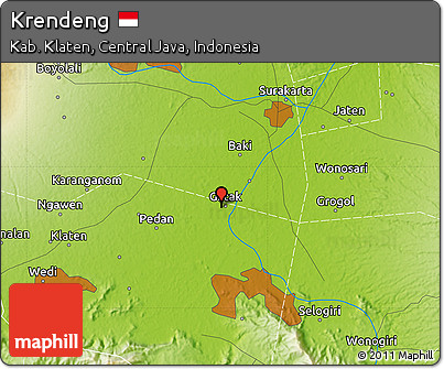 Physical Map of Krendeng