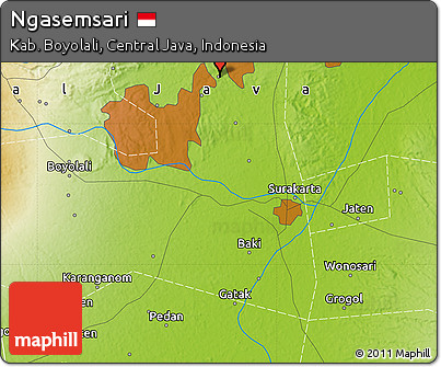Physical Map of Ngasemsari