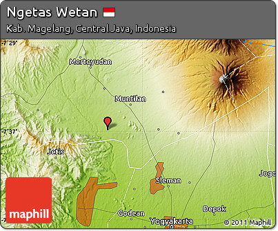 Physical Map of Ngetas Wetan