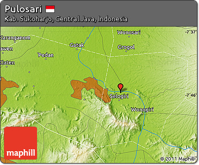Physical Map of Pulosari