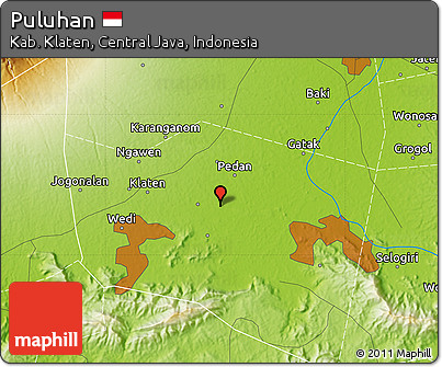 Physical Map of Puluhan
