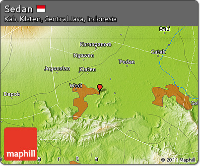 Physical Map of Sedan