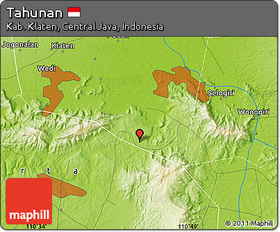 Physical Map of Tahunan