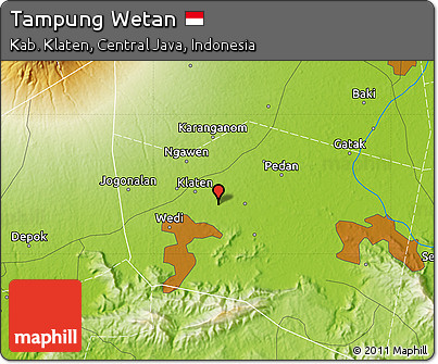 Physical Map of Tampung Wetan
