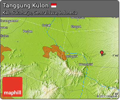 Physical Map of Tanggung Kulon