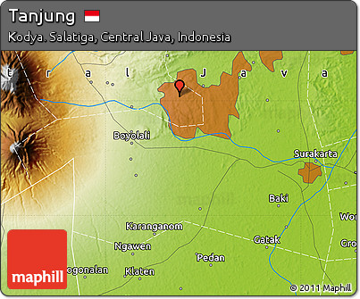 Physical Map of Tanjung
