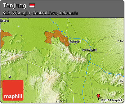 Physical Map of Tanjung