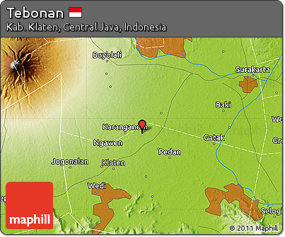 Physical Map of Tebonan