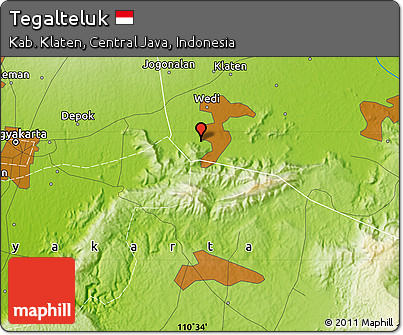 Physical Map of Tegalteluk