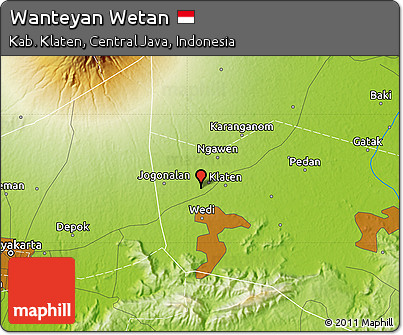 Physical Map of Wanteyan Wetan