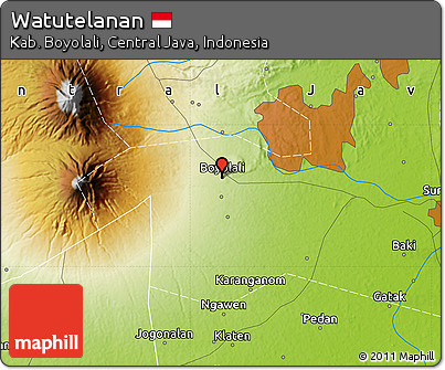 Physical Map of Watutelanan