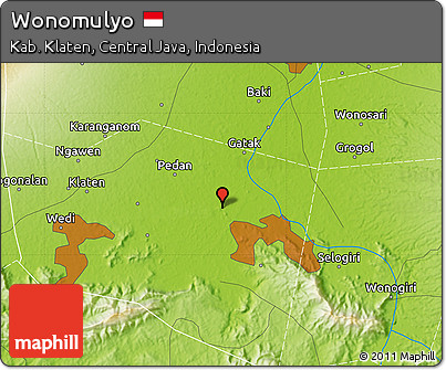 Physical Map of Wonomulyo