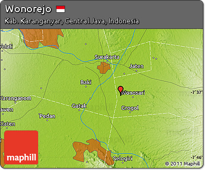 Physical Map of Wonorejo