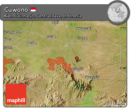 Satellite Map of Cuwono
