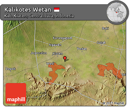 Satellite Map of Kalikotes Wetan