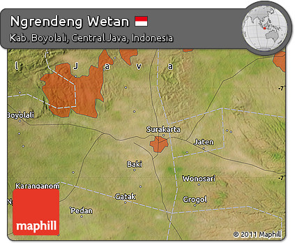 Satellite Map of Ngrendeng Wetan