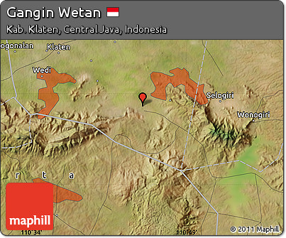 Satellite Map of Gangin Wetan