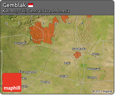 Satellite Map of Gemblak