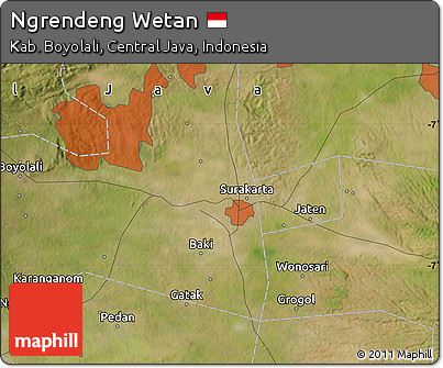 Satellite Map of Ngrendeng Wetan