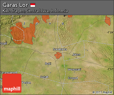 Satellite Map of Garas Lor