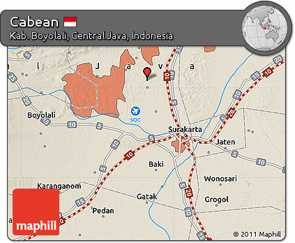 Shaded Relief Map of Cabean