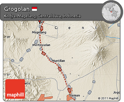 Shaded Relief Map of Grogolan
