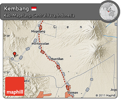 Shaded Relief Map of Kembang