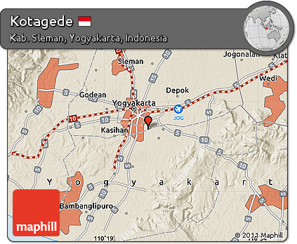 Shaded Relief Map of Kotagede
