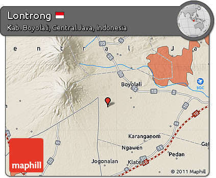 Shaded Relief Map of Lontrong
