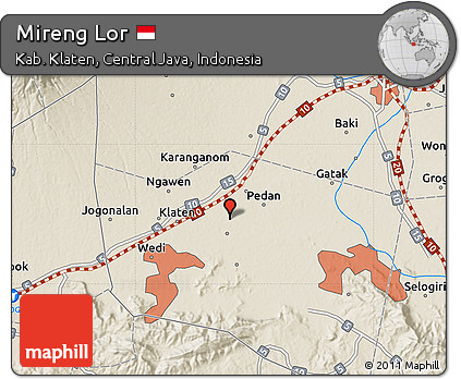 Shaded Relief Map of Mireng Lor
